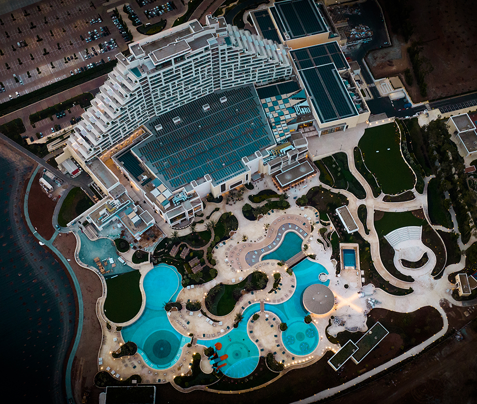 Aerial Photo of the City Of Dreams hotel.