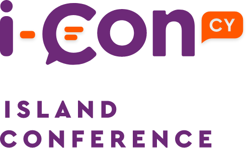 Purple i-Con logo with orange accents and the words 'Island Conference' under it.
